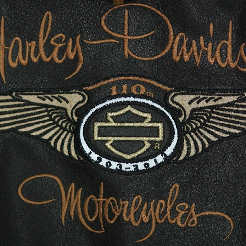 Harley Davidson Women's 110th Anniversary 3 in 1 Leather Jacket Med EUC - Picture 2 of 11
